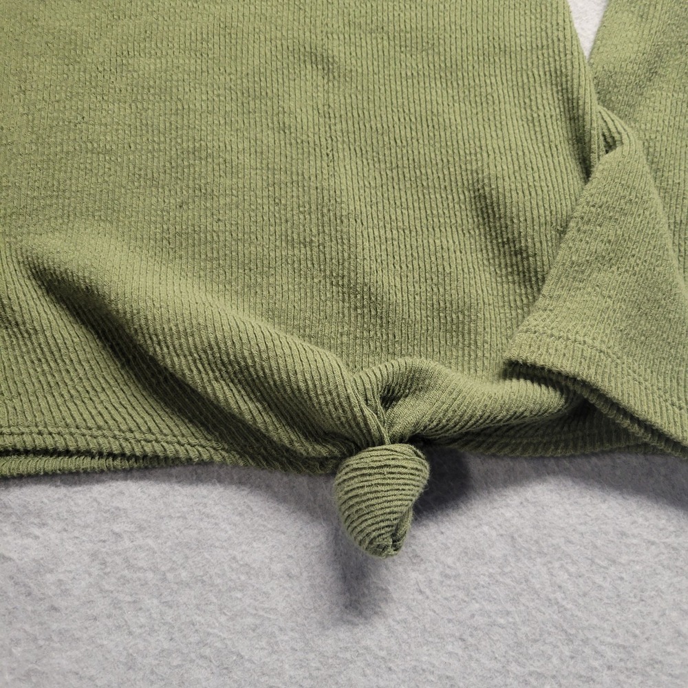 Madewell Elwood‎ Knot Front Top Sweater  In Palm Tree Green Women's Size Large - Picture 3 of 8